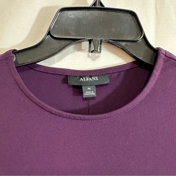 Alfani Women Printed High Low Swing Tunic in Purple Petite Small - Picture 2 of 7